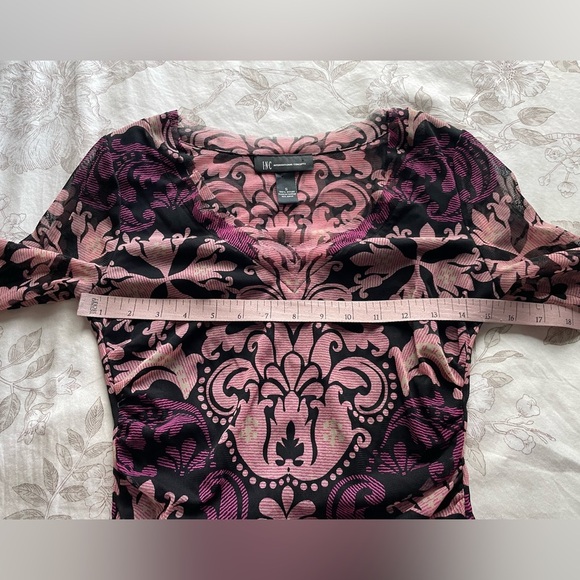 Y2K Purple Ruched Micro Mesh Nylon Sheer Top Small Fairycore Cottagecore Boho - Picture 2 of 8